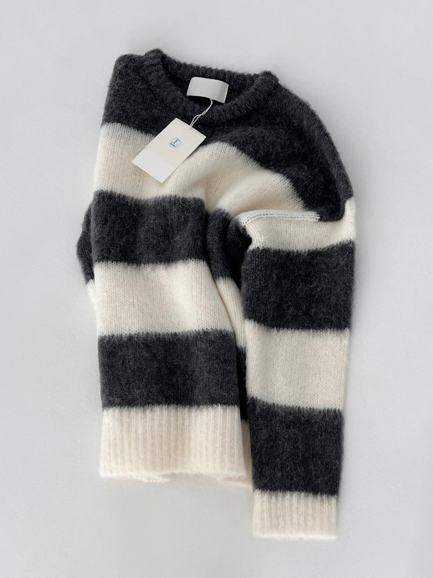 Striped knit (pink,gray)