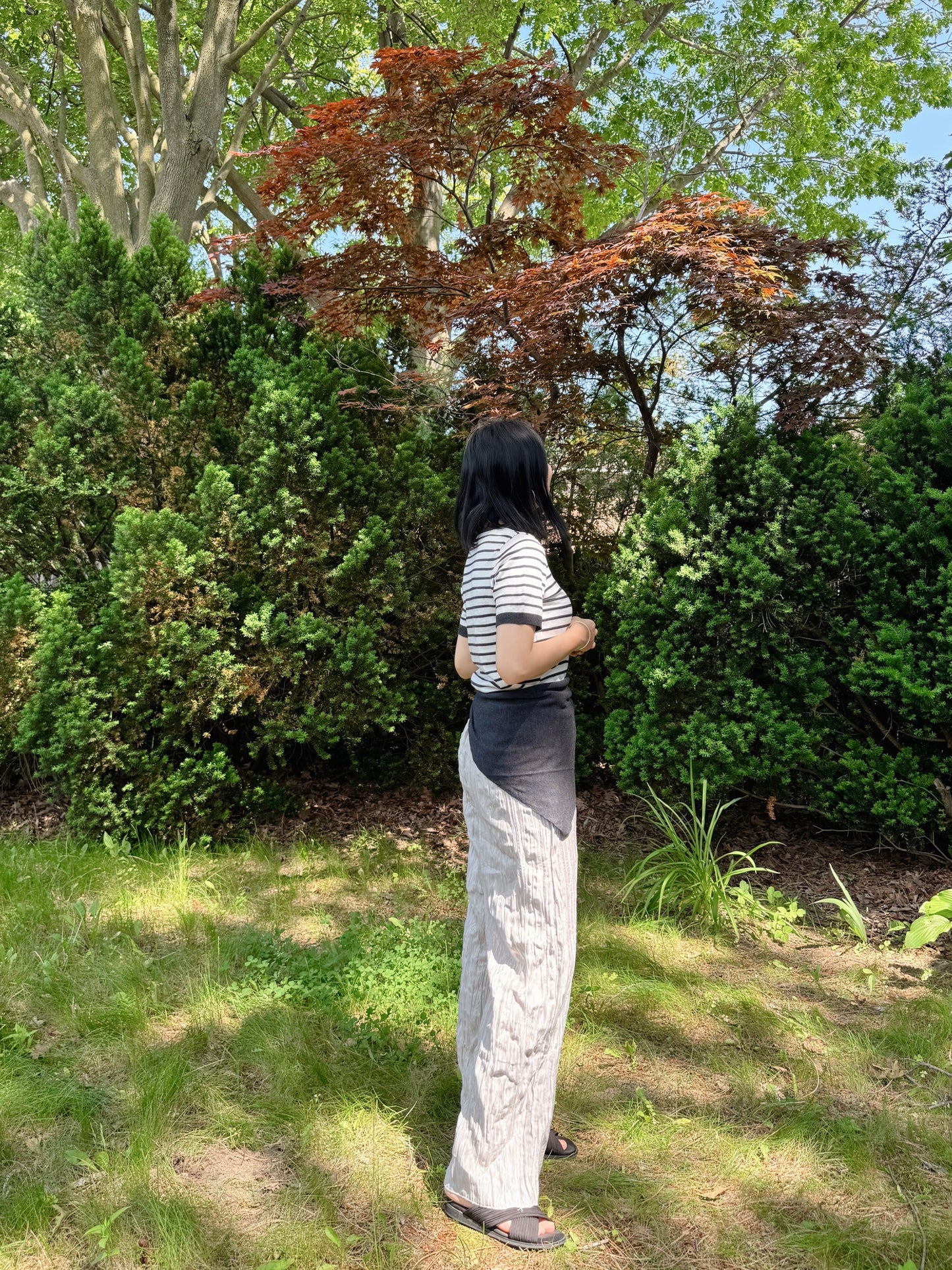 Wrinkle Pants (ivory, gray, black)