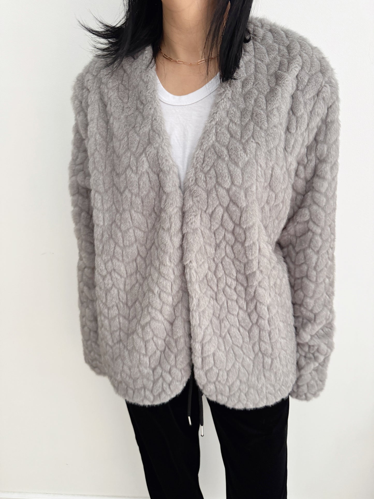 Misty mood faux fur jacket ( ivory, gray, brown)