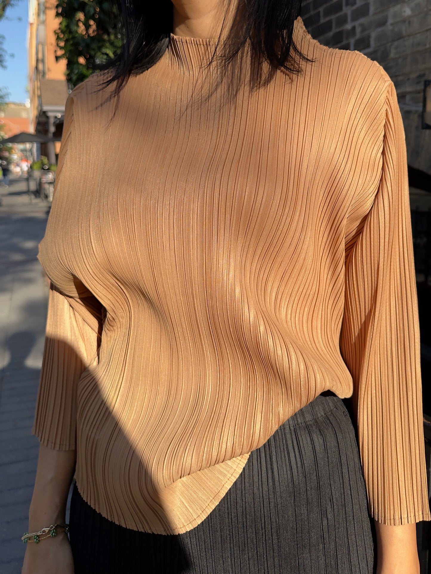Pleated Dolman Top(camel, mint)