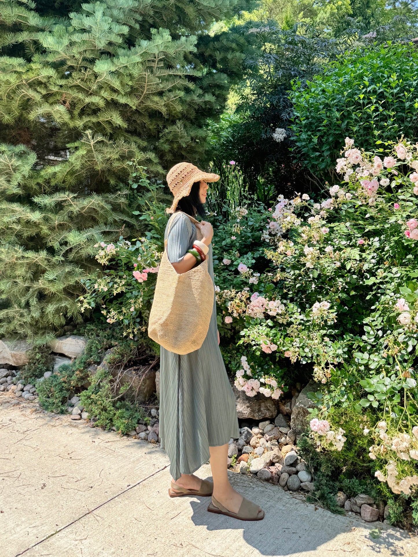 Raffia shoulder bag