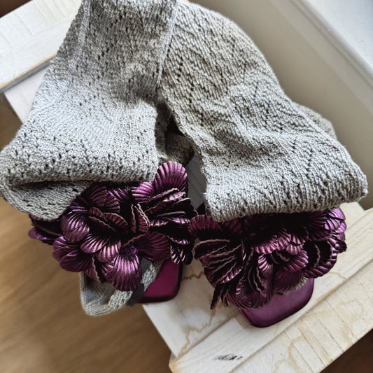 crochet knee socks ( black , gray, charcoal )