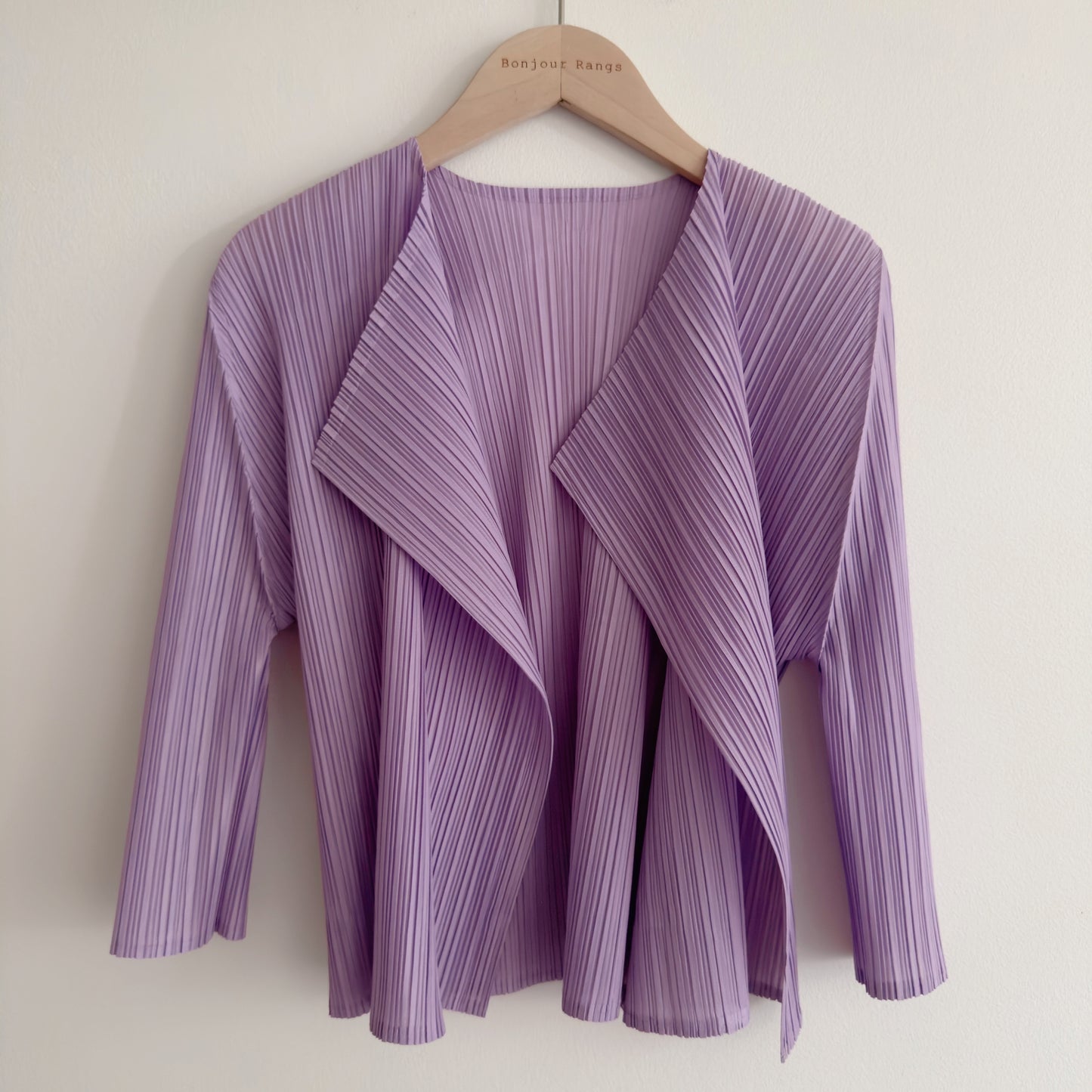 Lavender pleated Midi-length cardigan