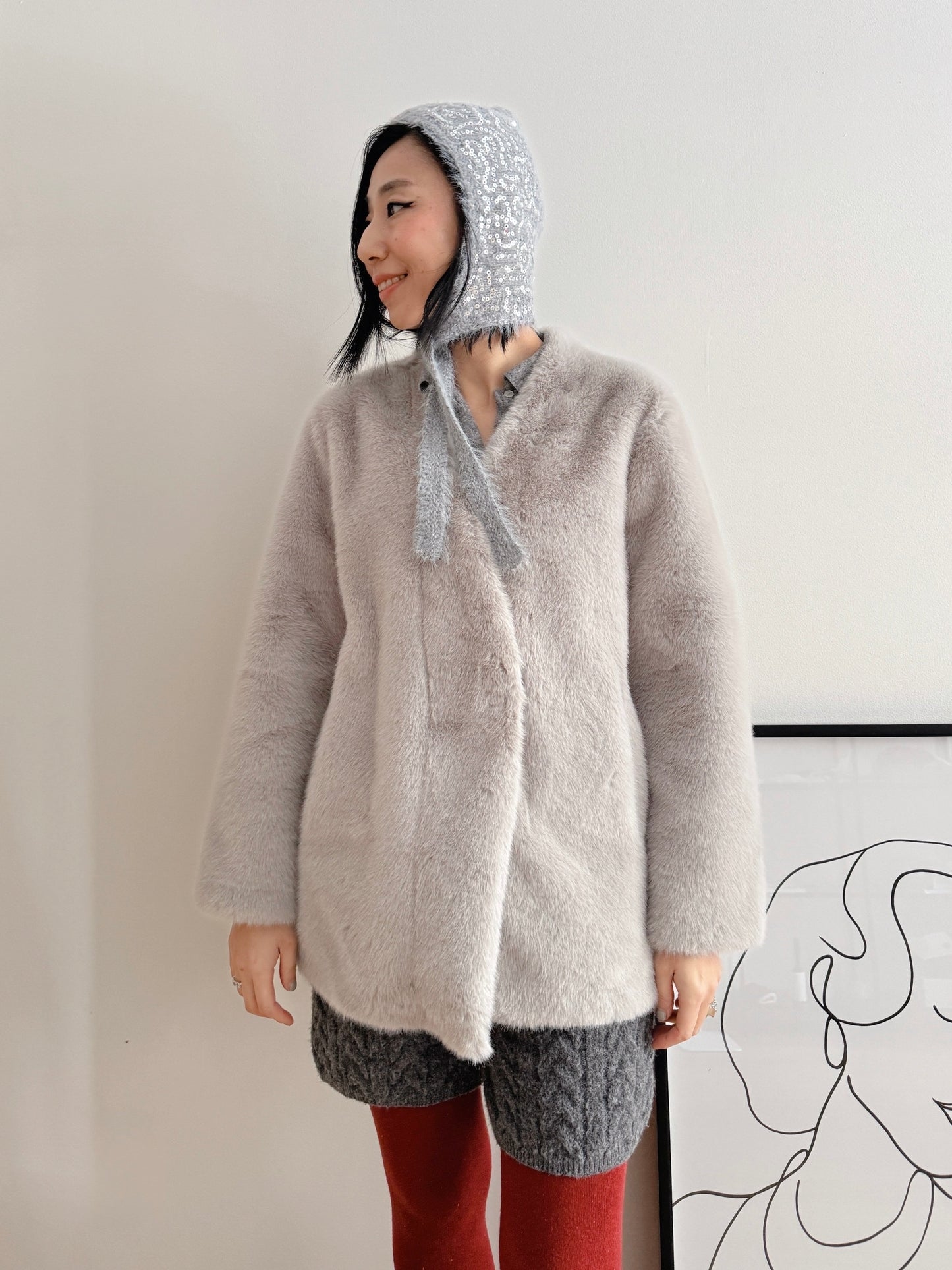 Eco fur coat