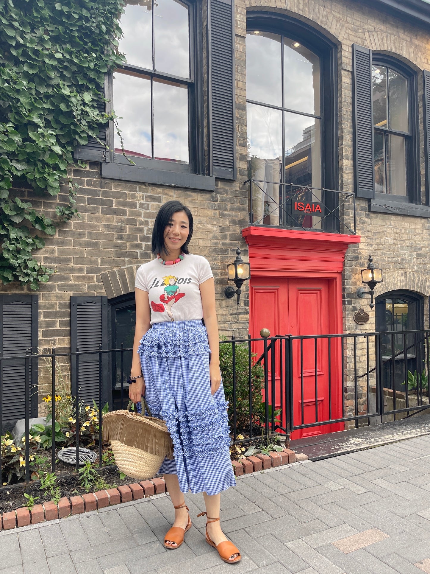 Ruffle skirt (blue,white)