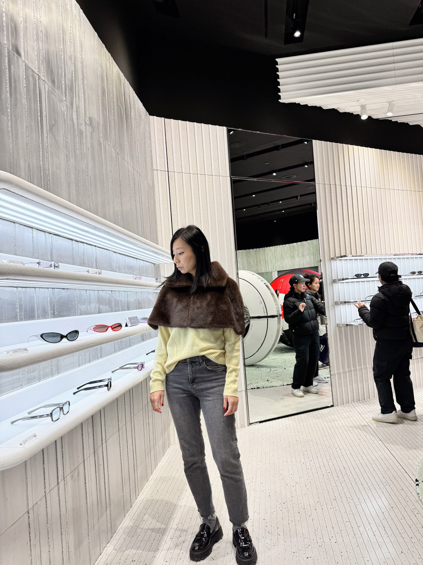 Fur Cape (gray, brown )