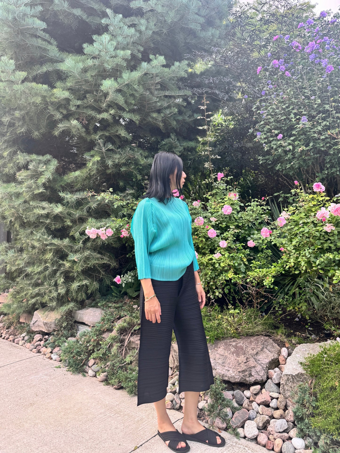 Pleated Dolman Top(camel, mint)