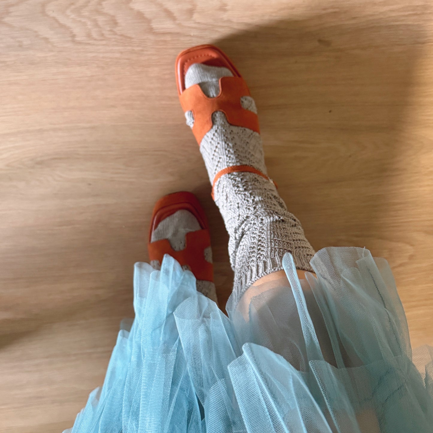 crochet knee socks ( black , gray, charcoal )