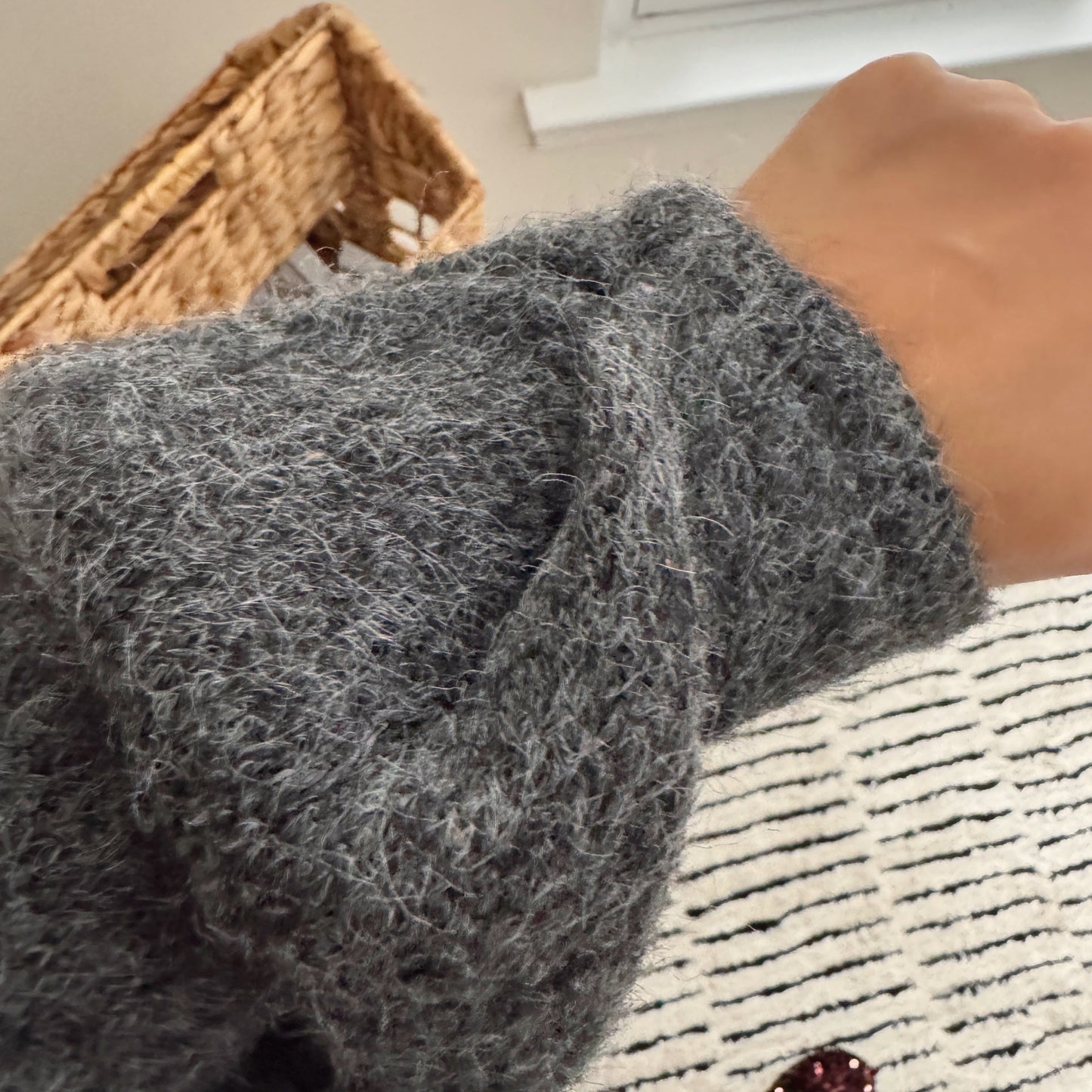 Button Knit Two Piece Sets(brown, grey)