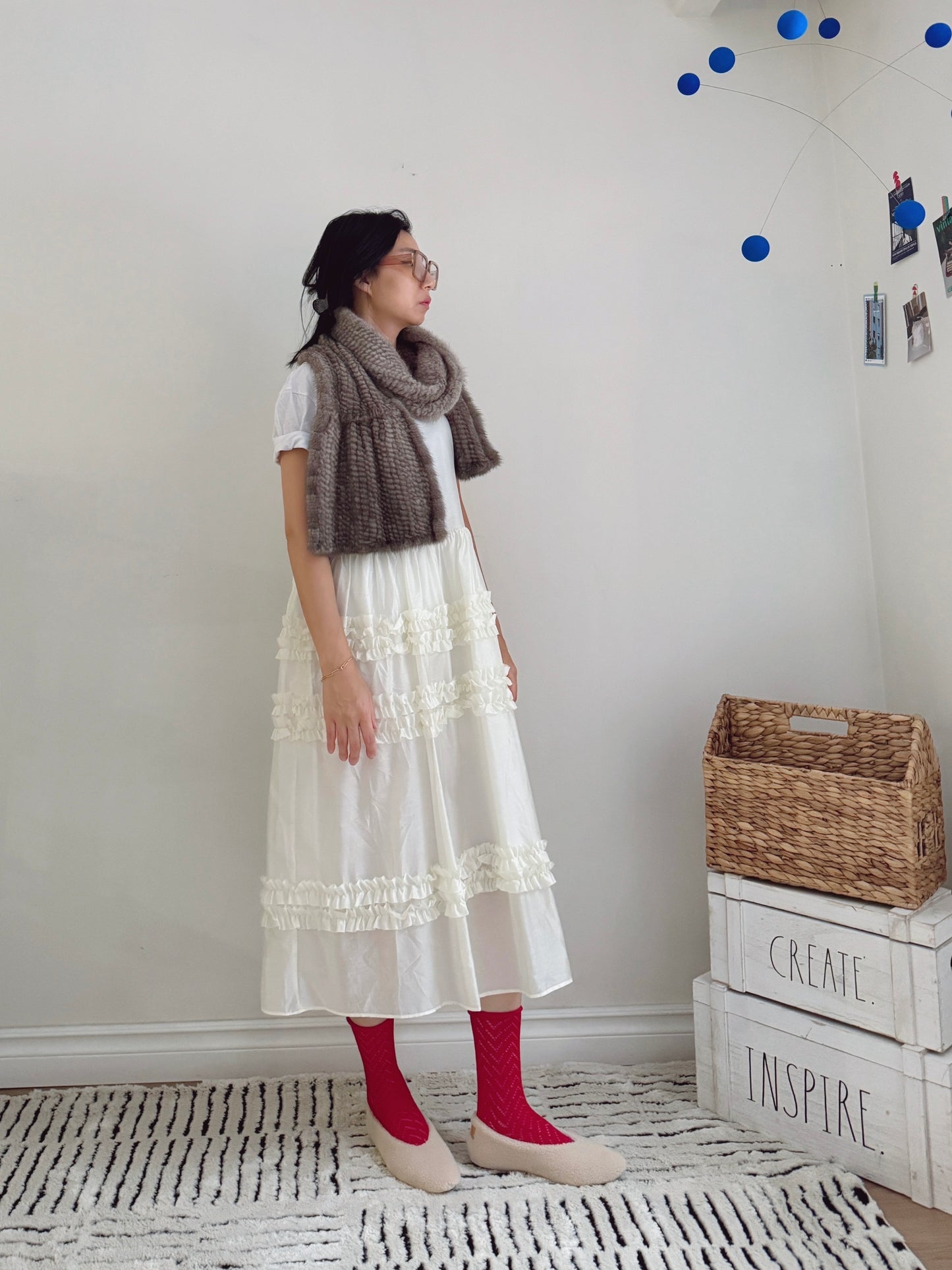 Jane dress         (ivory, mint)