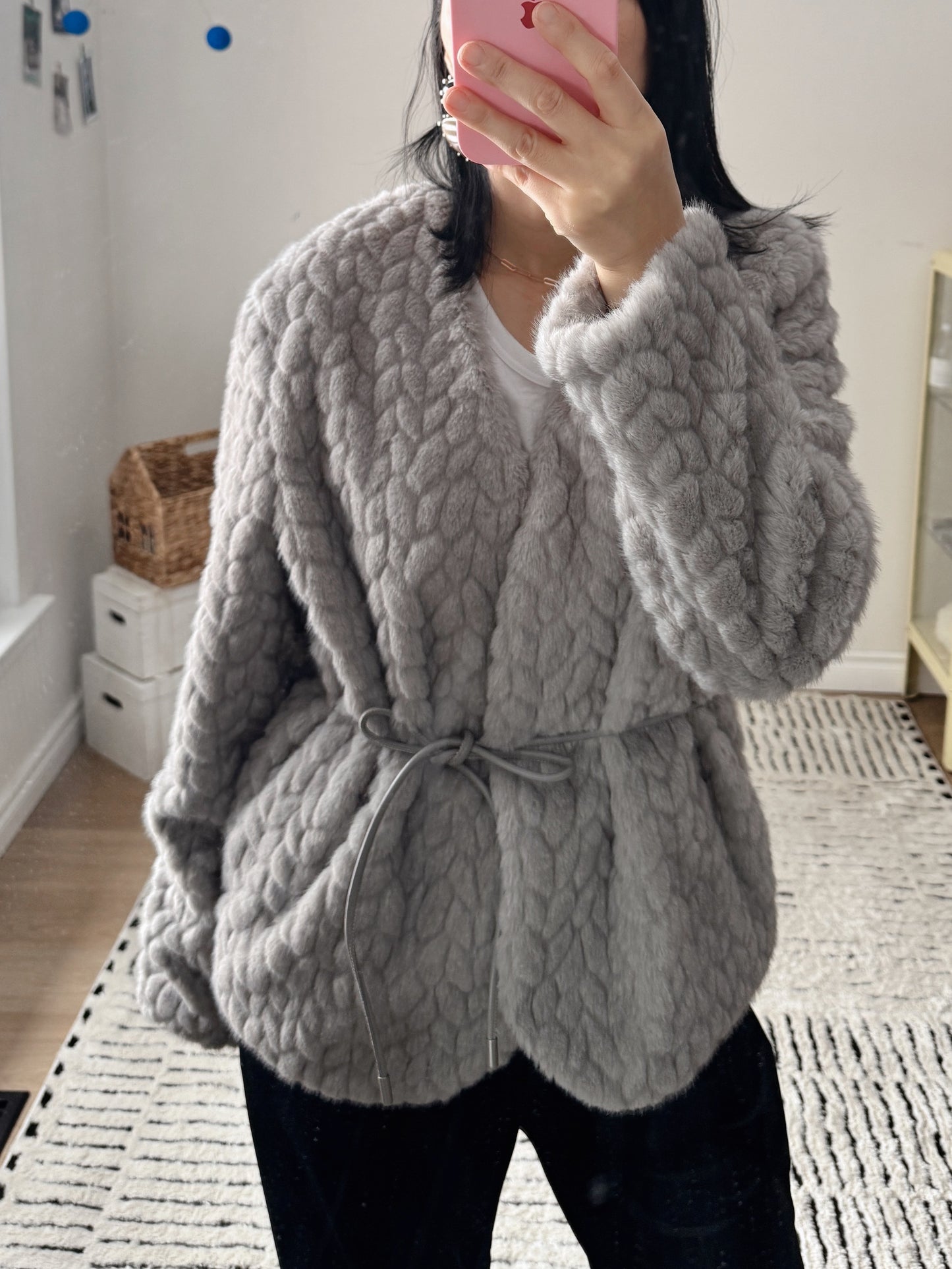 Misty mood faux fur jacket ( ivory, gray, brown)