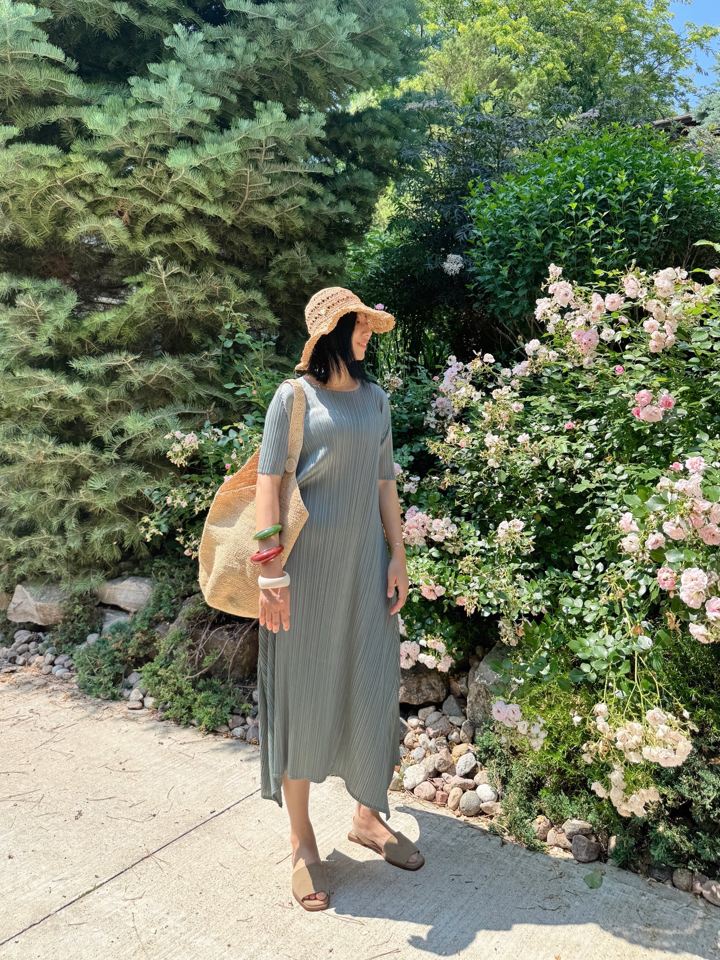 Raffia shoulder bag