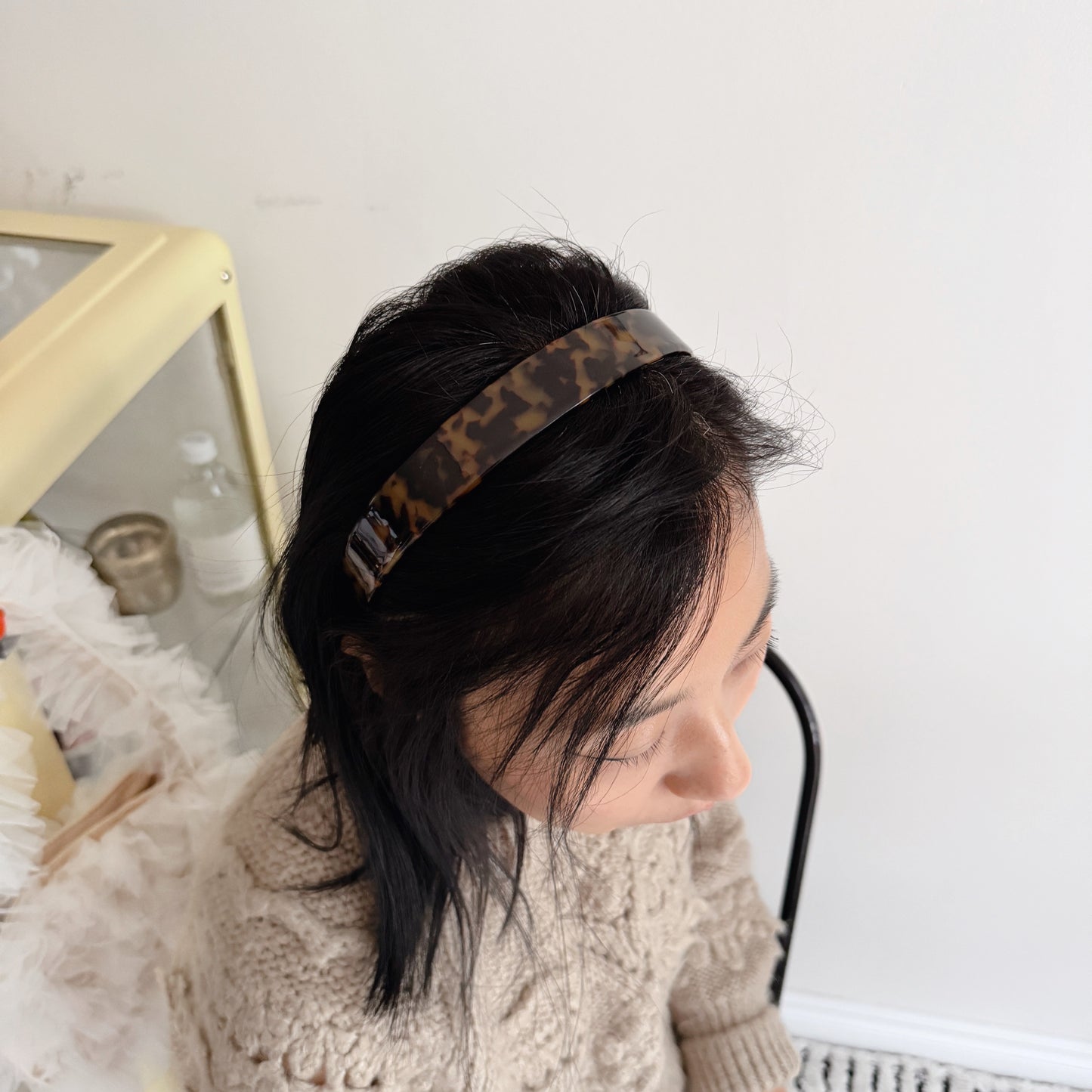 French hair band (black, brown, butter)