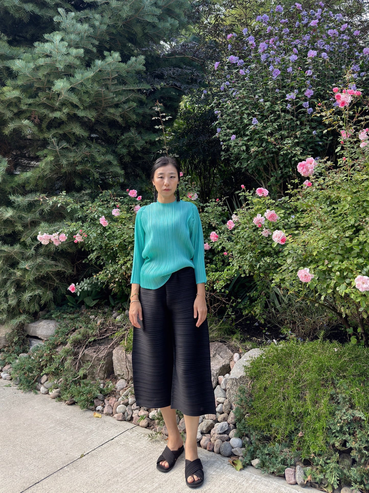 Pleated Dolman Top(camel, mint)