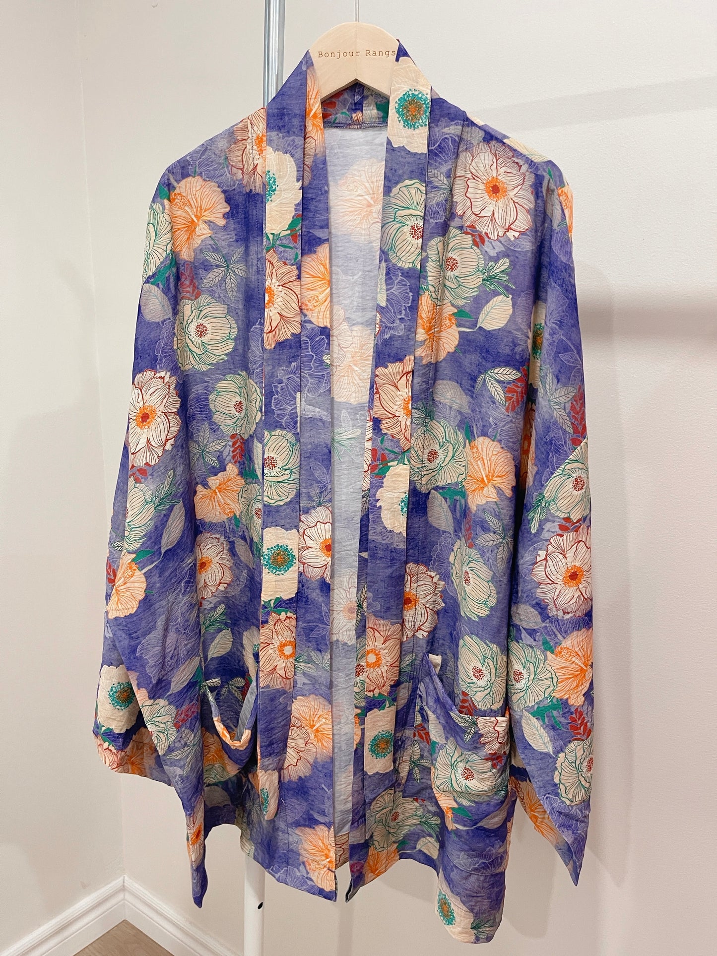 Printed Robe( purple, green)