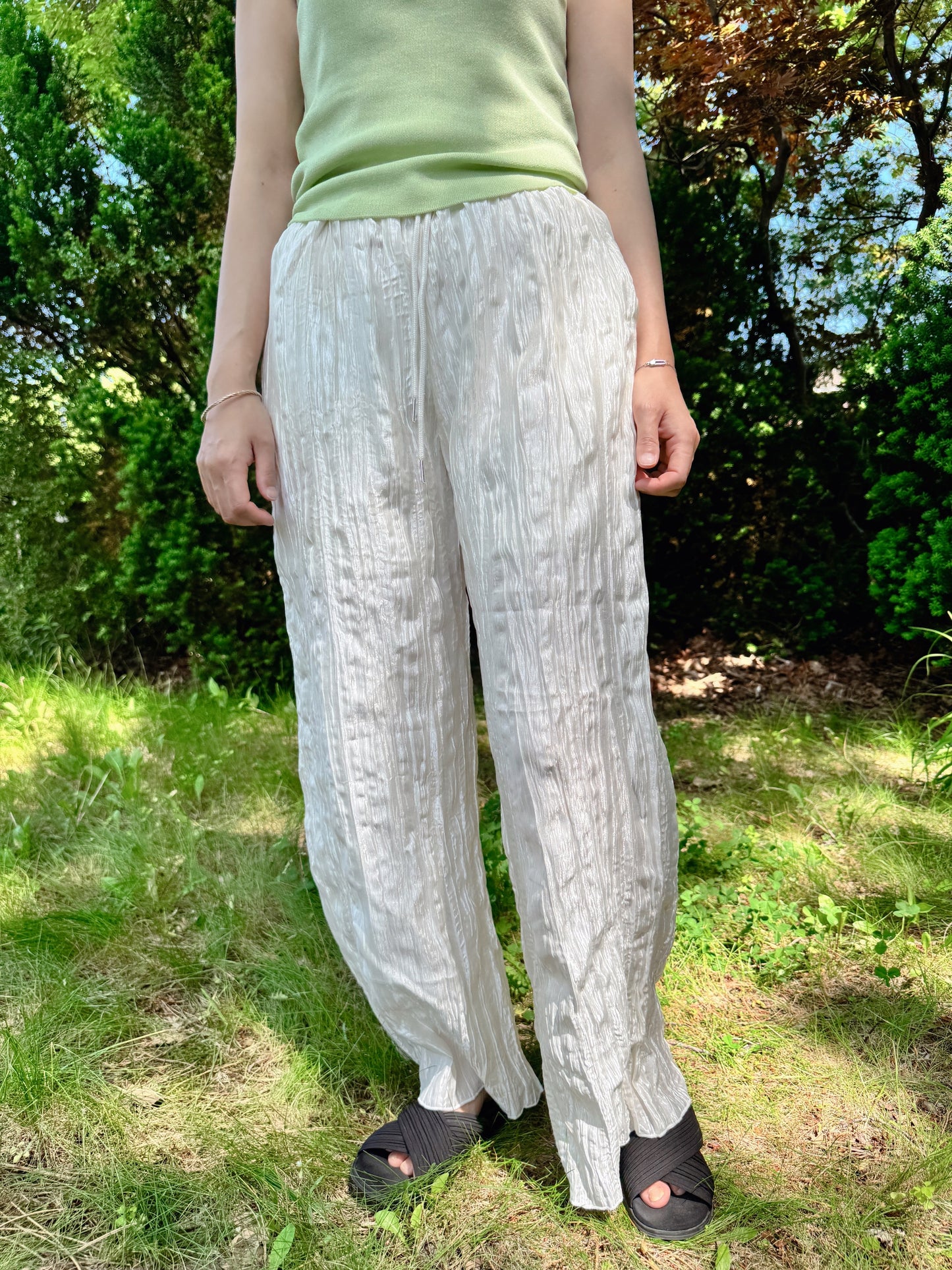 Wrinkle Pants (ivory, gray, black)