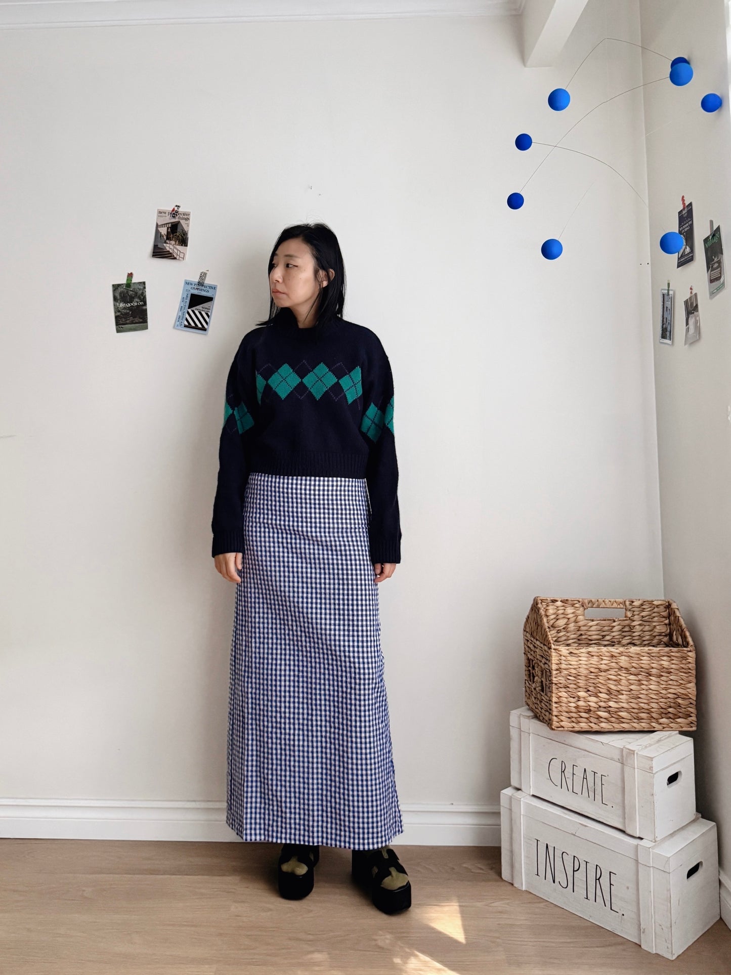 Gingham Check max skirt