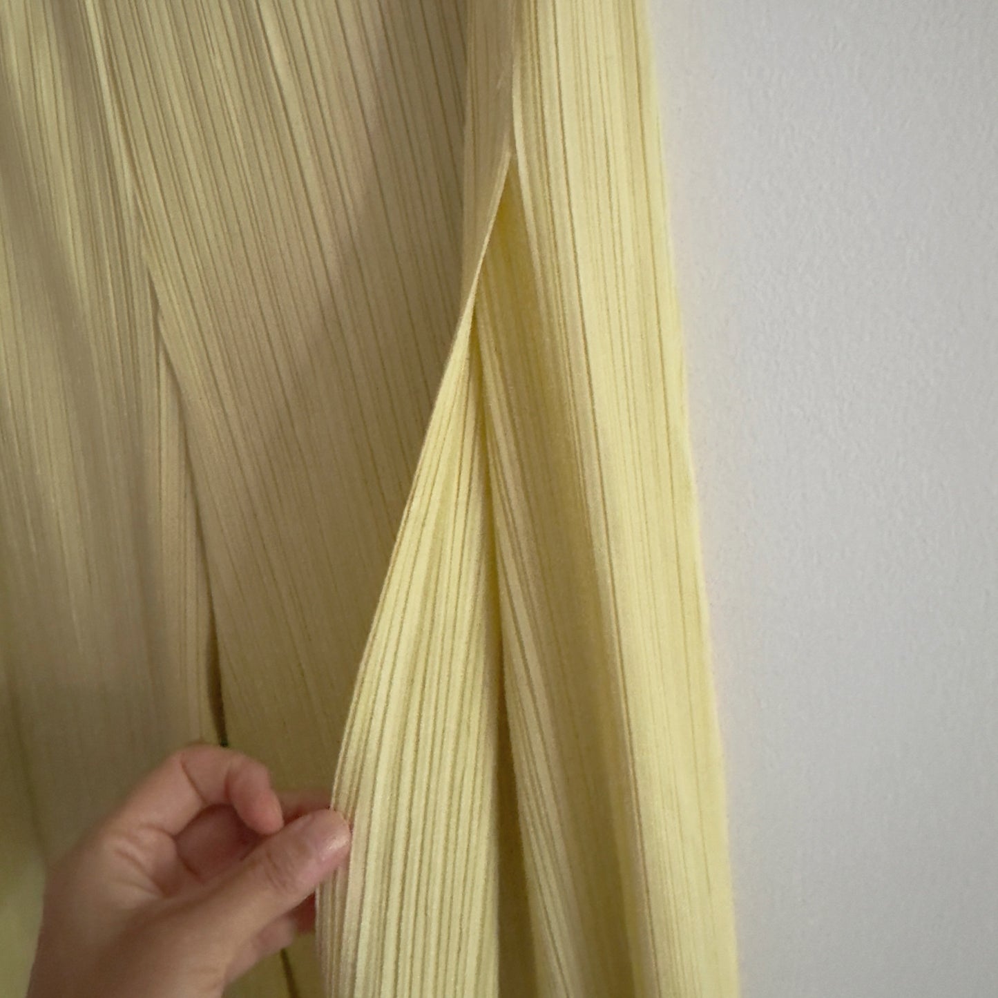 Pleated Double Wrap Pants (lemon,blue)
