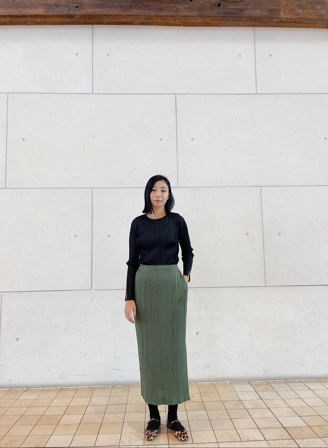 Basic long skirts (khaki, burgundy)