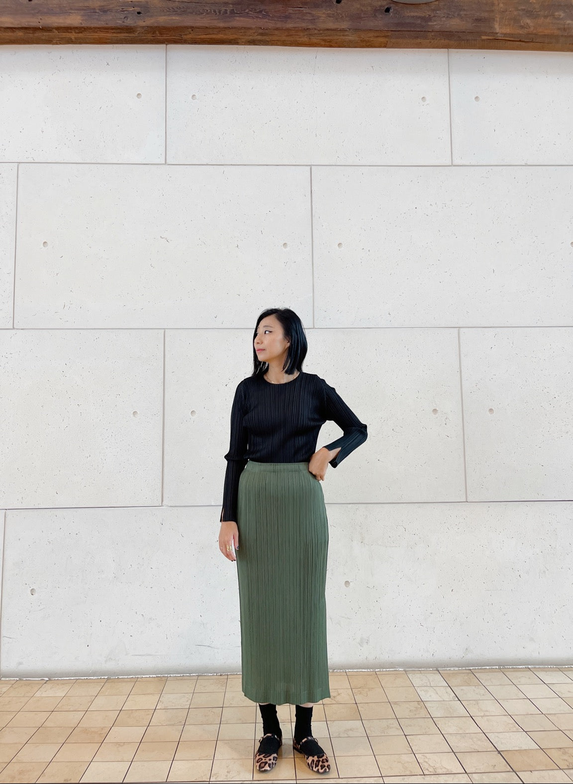 Basic long skirts (khaki, burgundy)