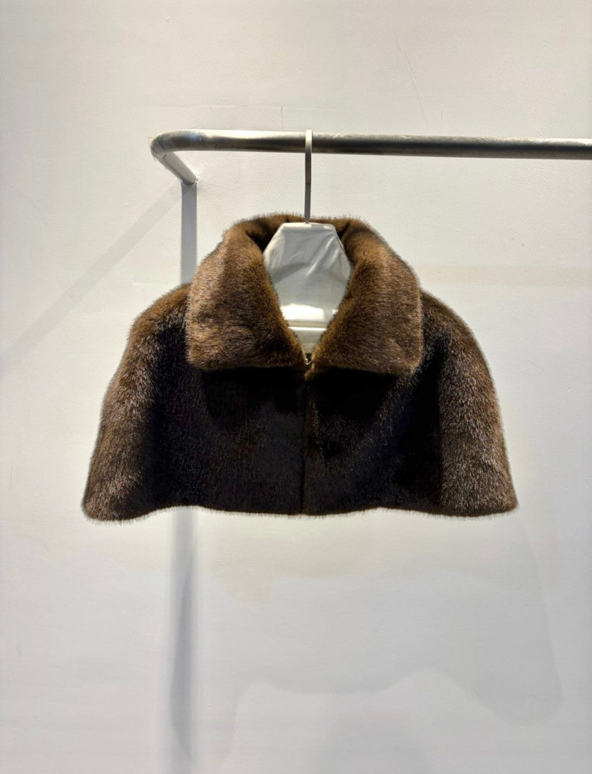 Fur Cape (gray, brown )
