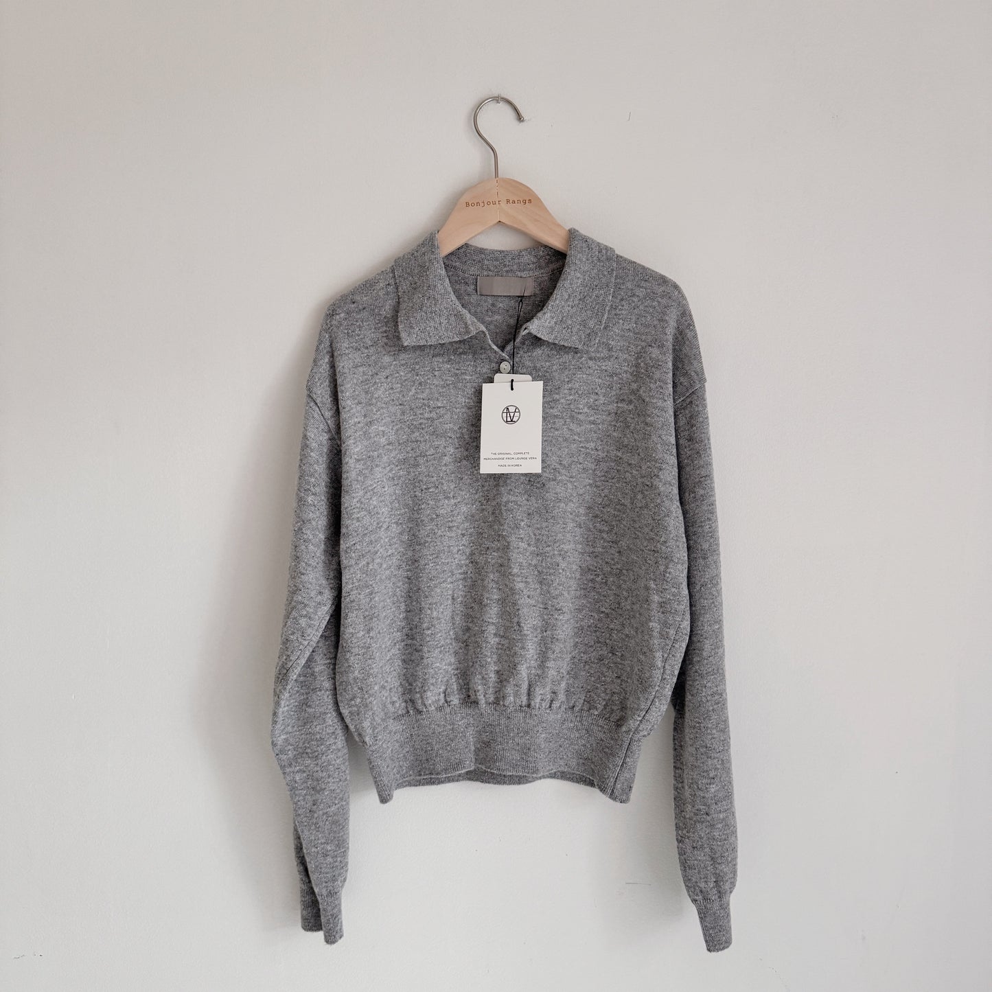 Italy collar knit (gray,yellow,pastel blue,blue)