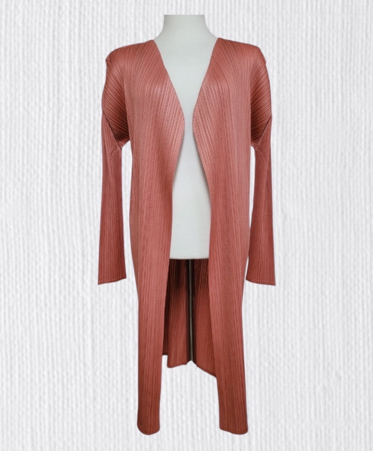 Pleats midi cardigan (ruby, gray khaki)