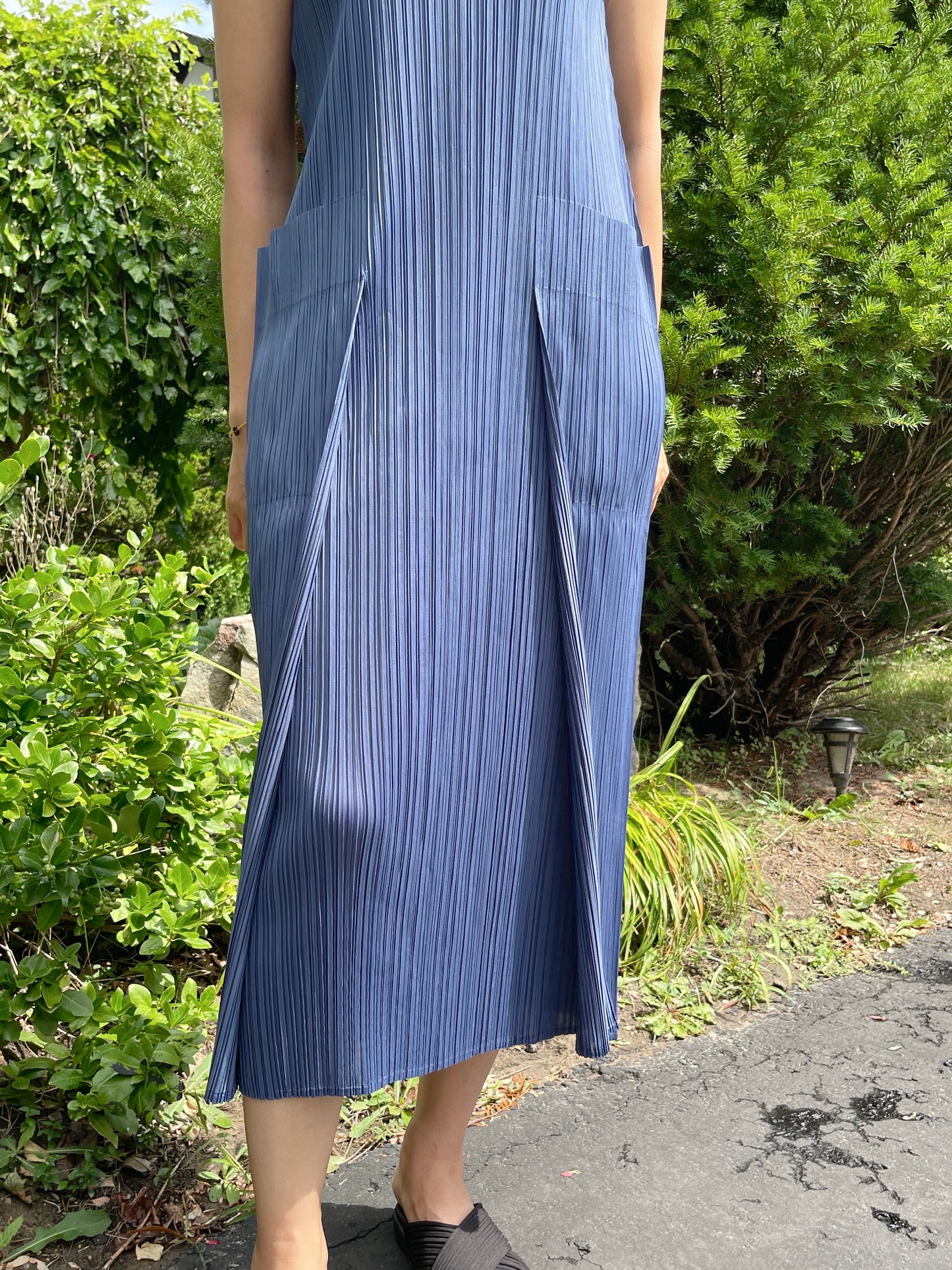 Pleats pocket dress( navy, ivory)