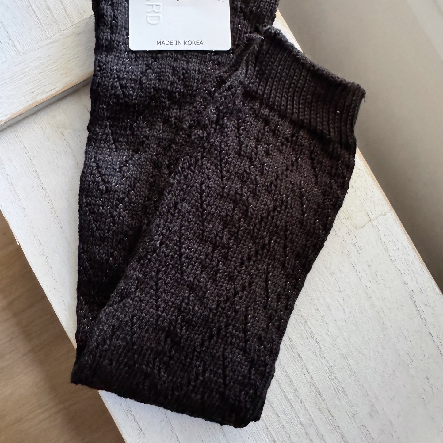 crochet knee socks ( black , gray, charcoal )