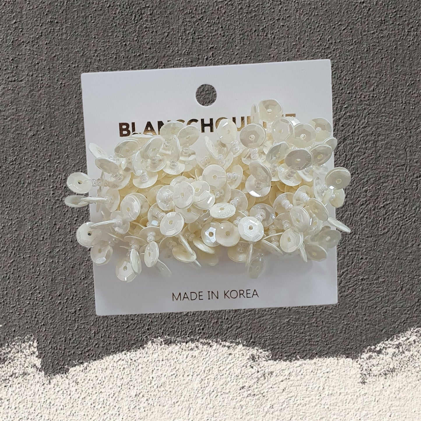 sequins earrings (white,silver)