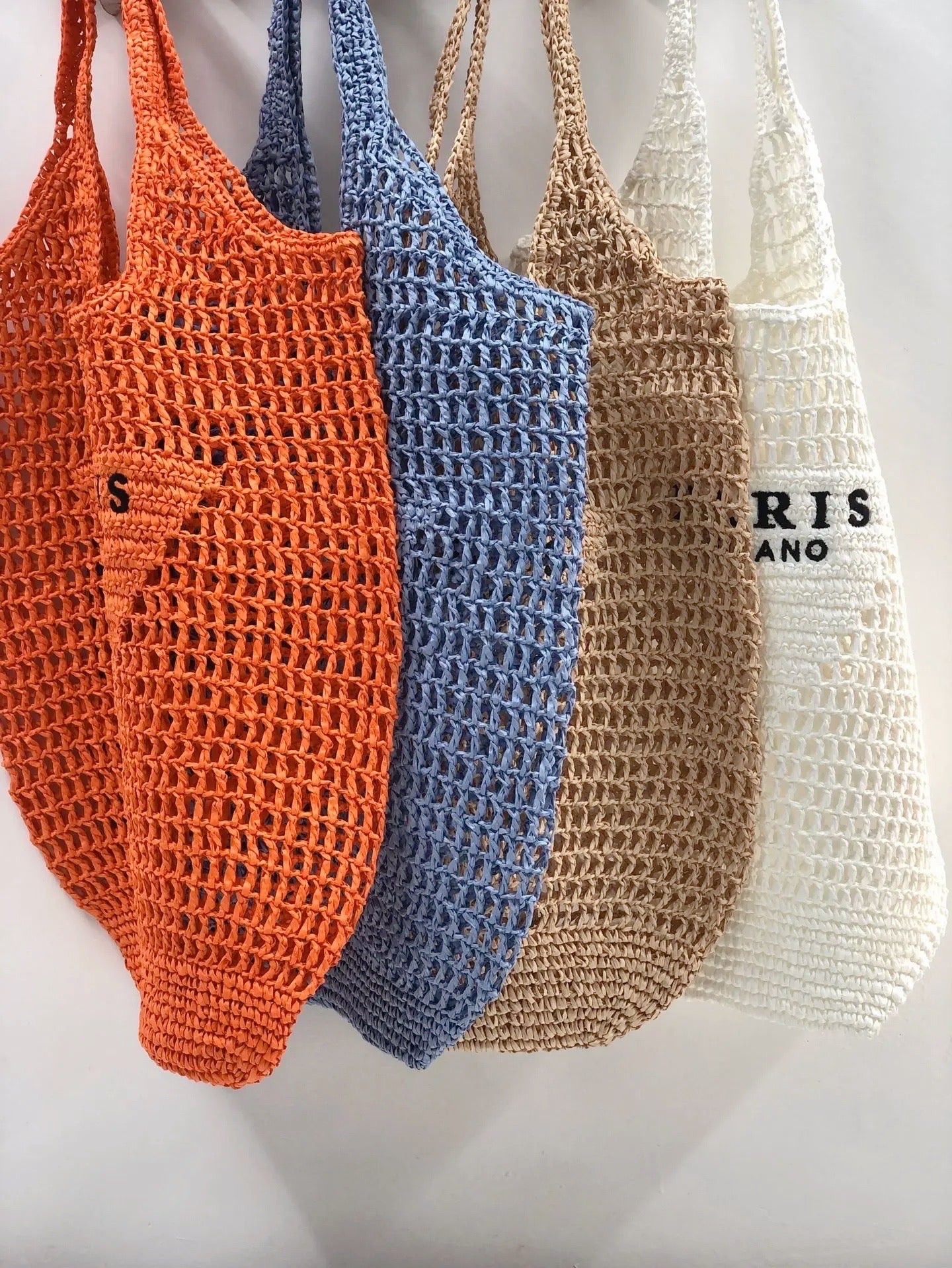 Paris beachbag (white, blue, orange, lime, beige, black)