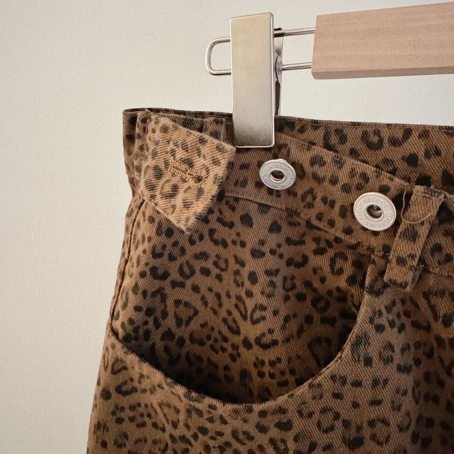 vintage animal print pants (beige,brown)