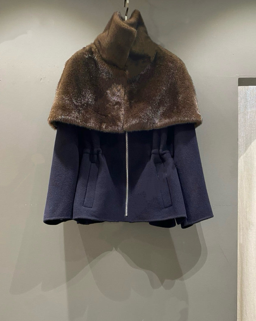 Fur Cape (gray, brown )