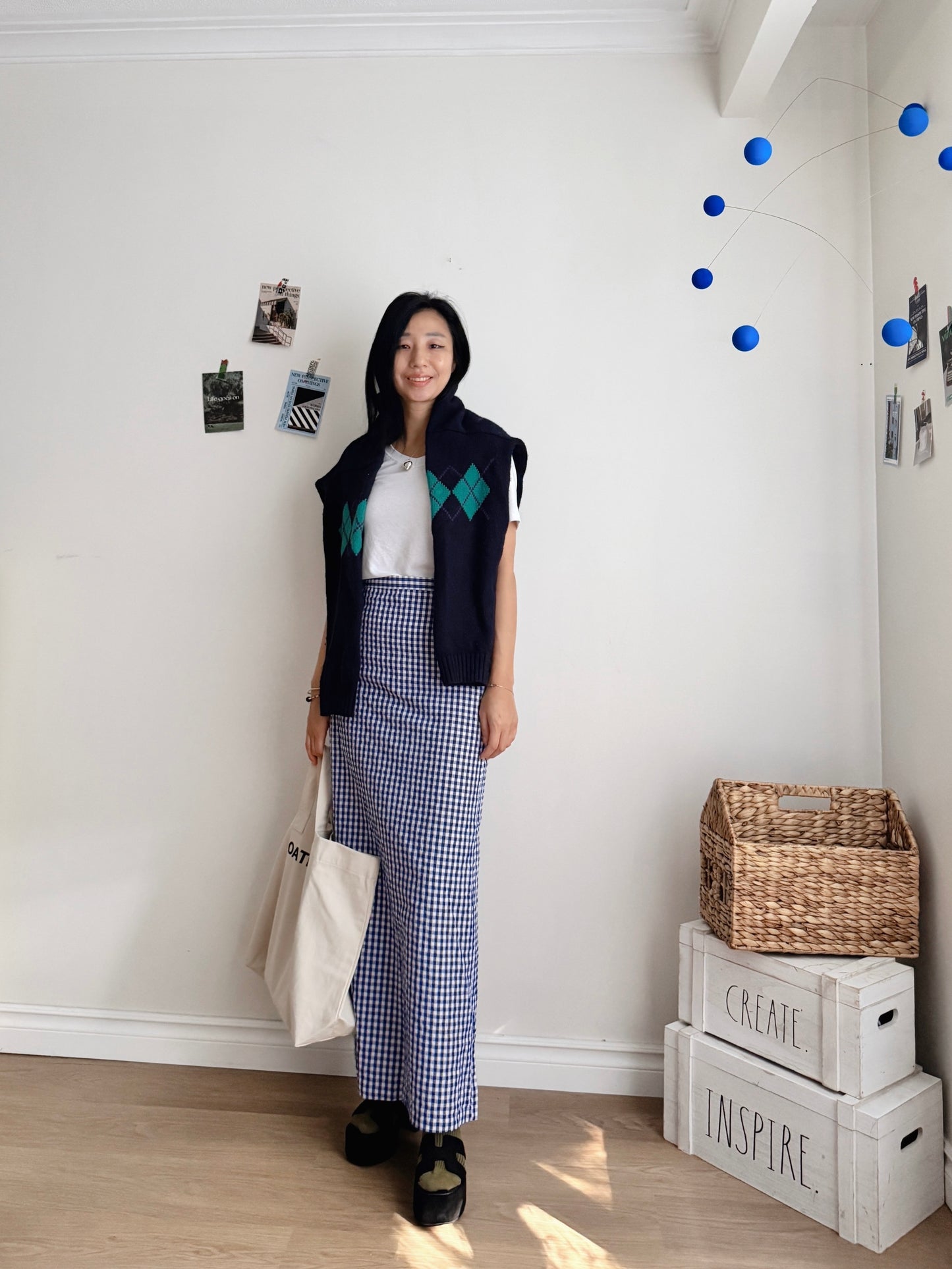 Gingham Check max skirt