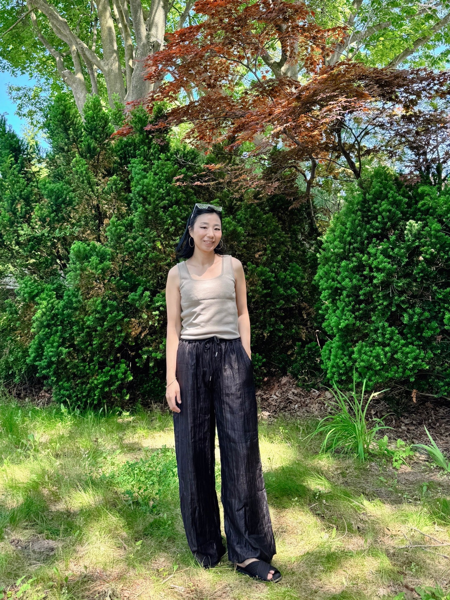 Wrinkle Pants (ivory, gray, black)