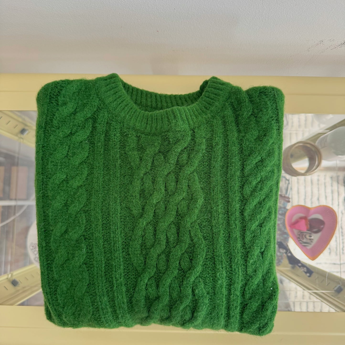 CABLE ROUND KNIT(pink , green, black )