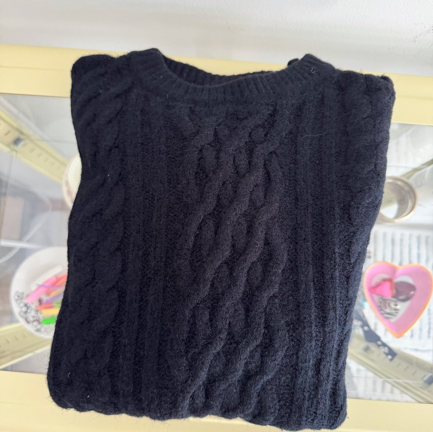 CABLE ROUND KNIT(pink , green, black )