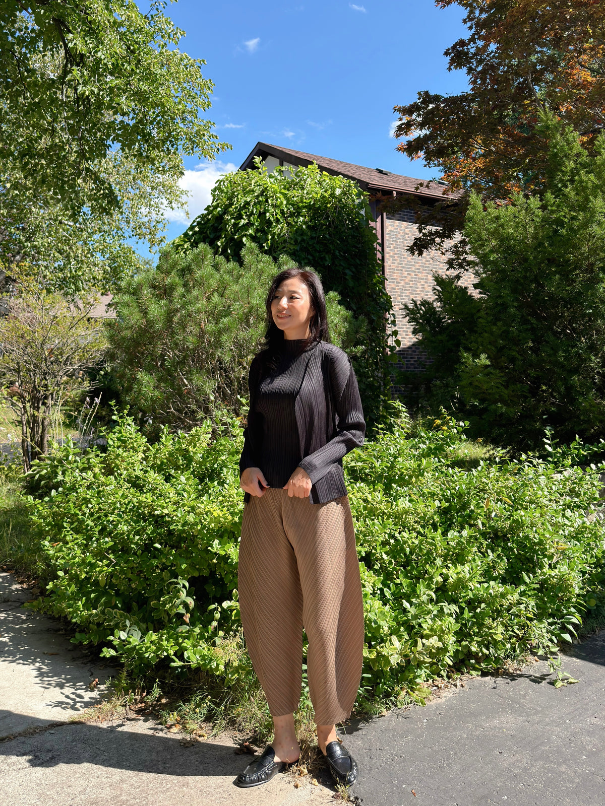 Pleated Draped Balloon Pants (black, brown, gray)