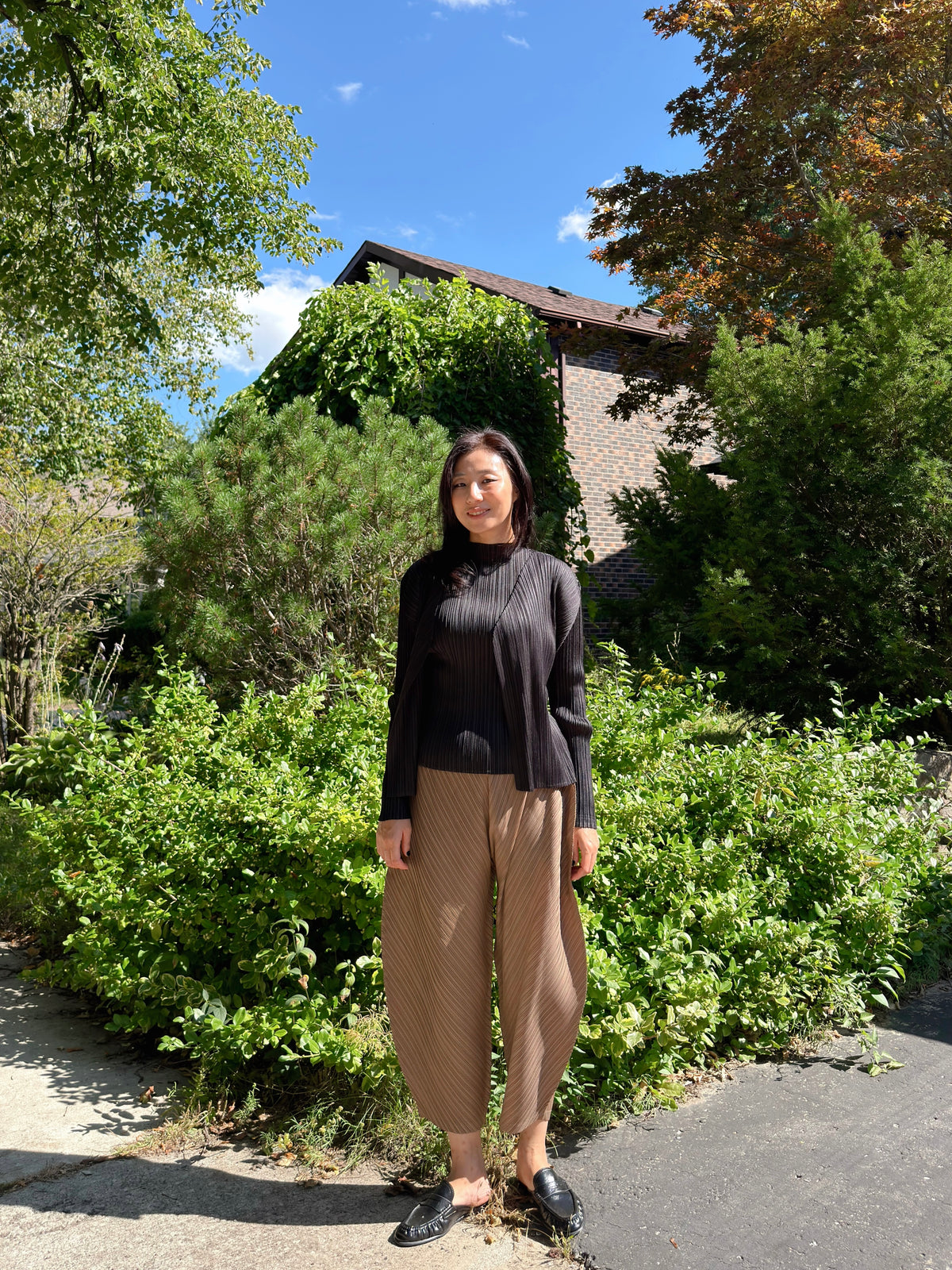 Pleated Draped Balloon Pants (black, brown, gray)