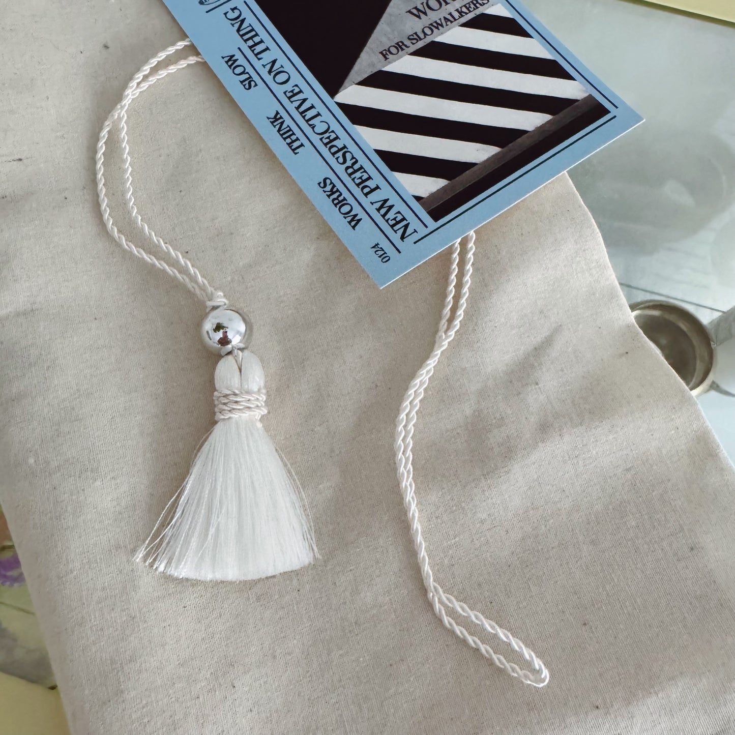 Long Tassel Necklace (black, white)