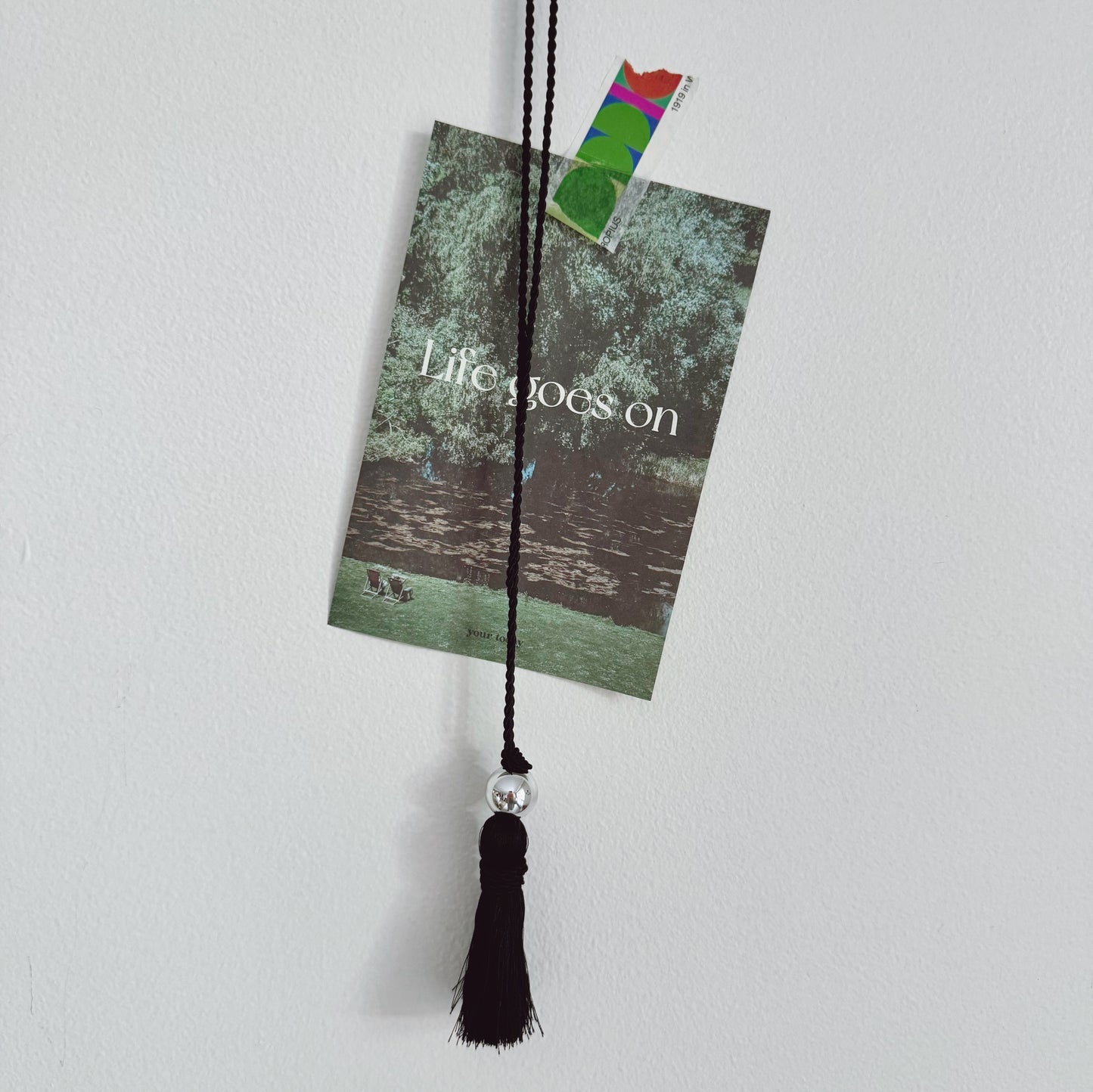 Long Tassel Necklace (black, white)