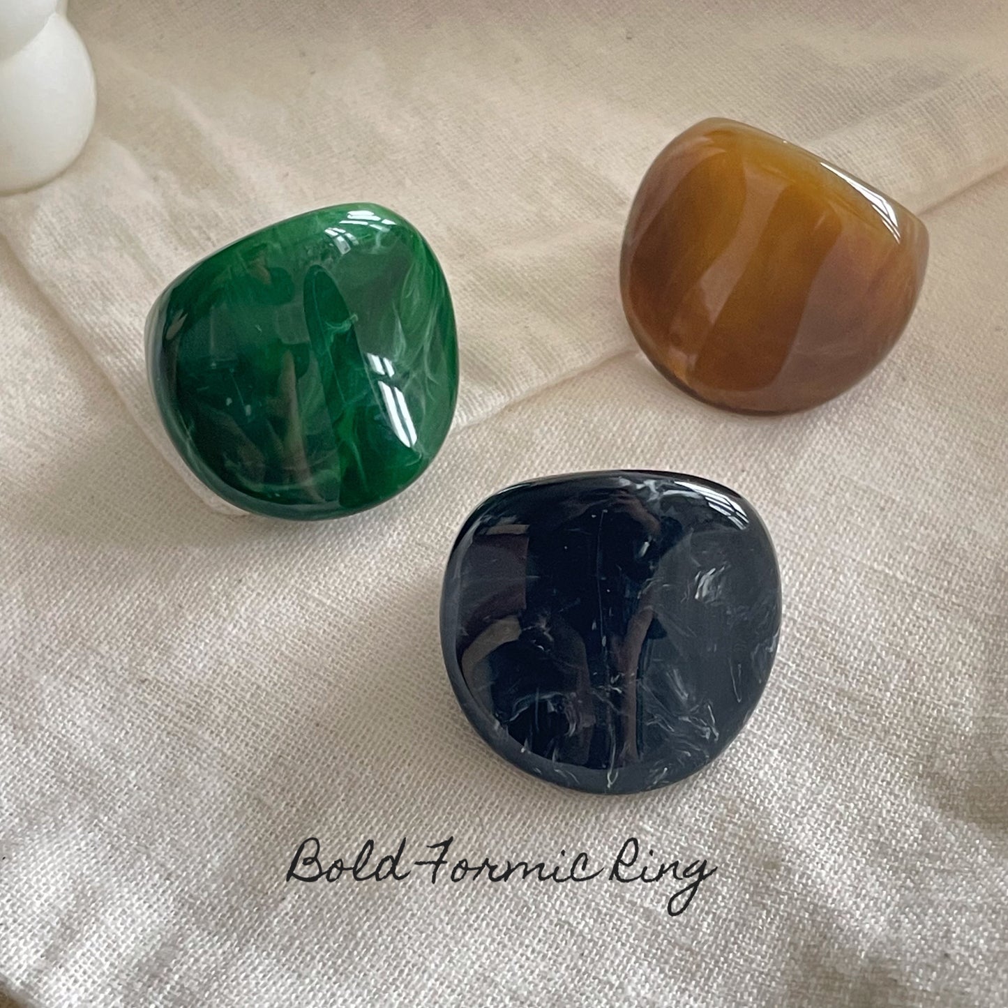 Bold Formica Ring (Green,Brown, Black)
