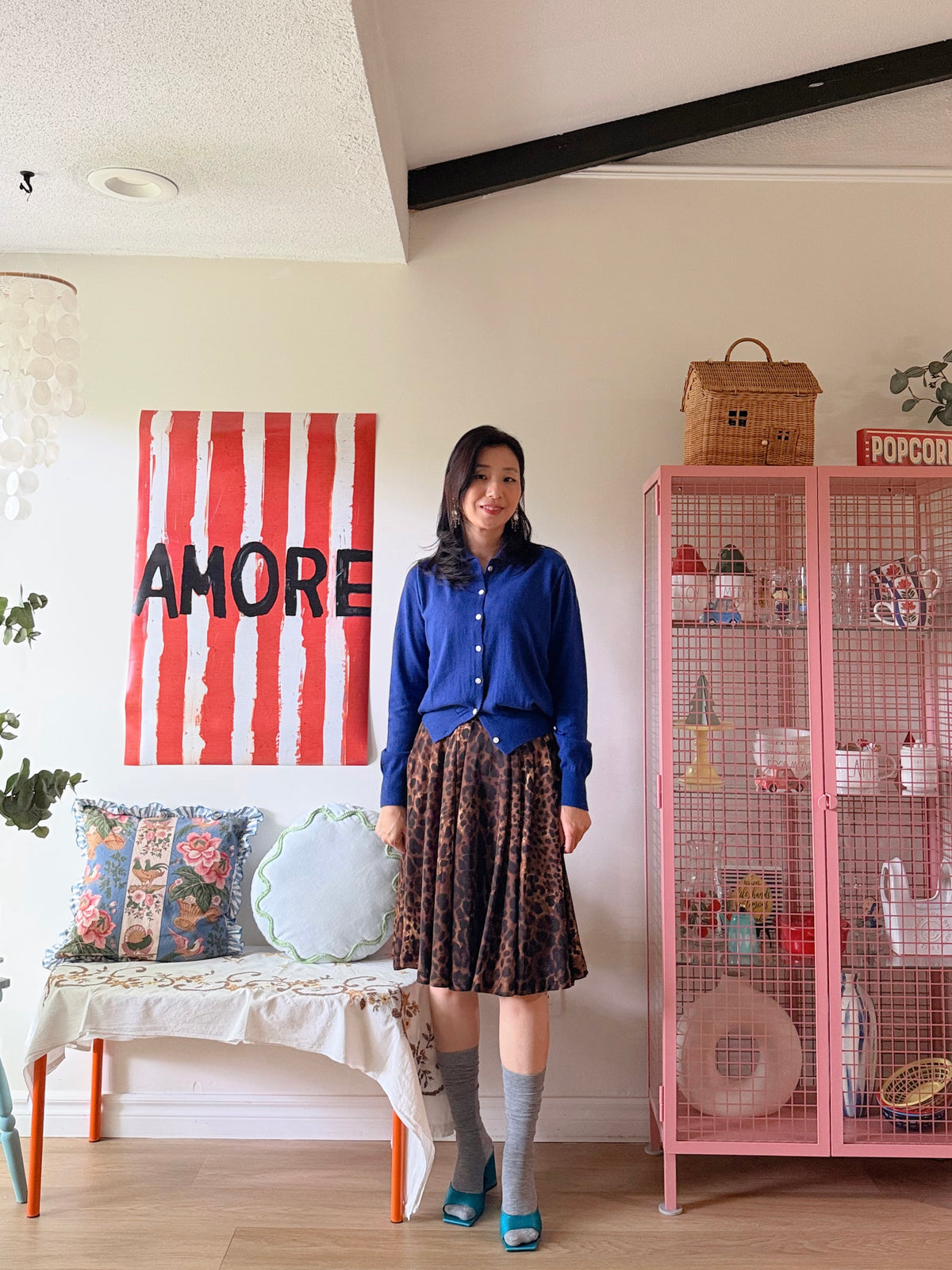 LEOPARD VOLUME PLEATED SKIRT
