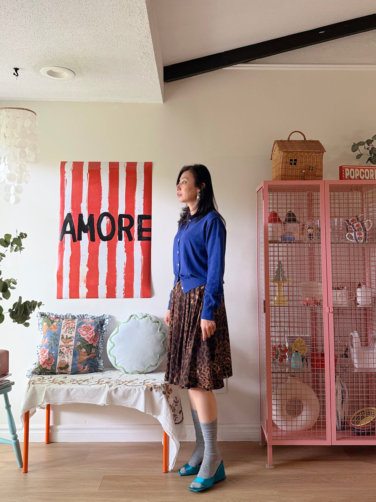LEOPARD VOLUME PLEATED SKIRT