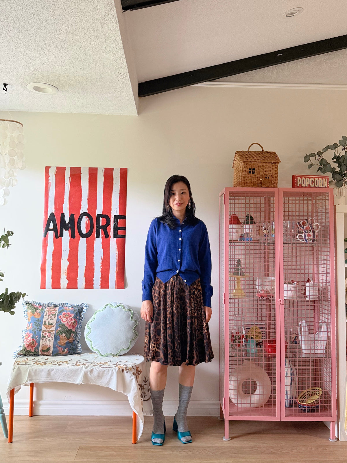 LEOPARD VOLUME PLEATED SKIRT