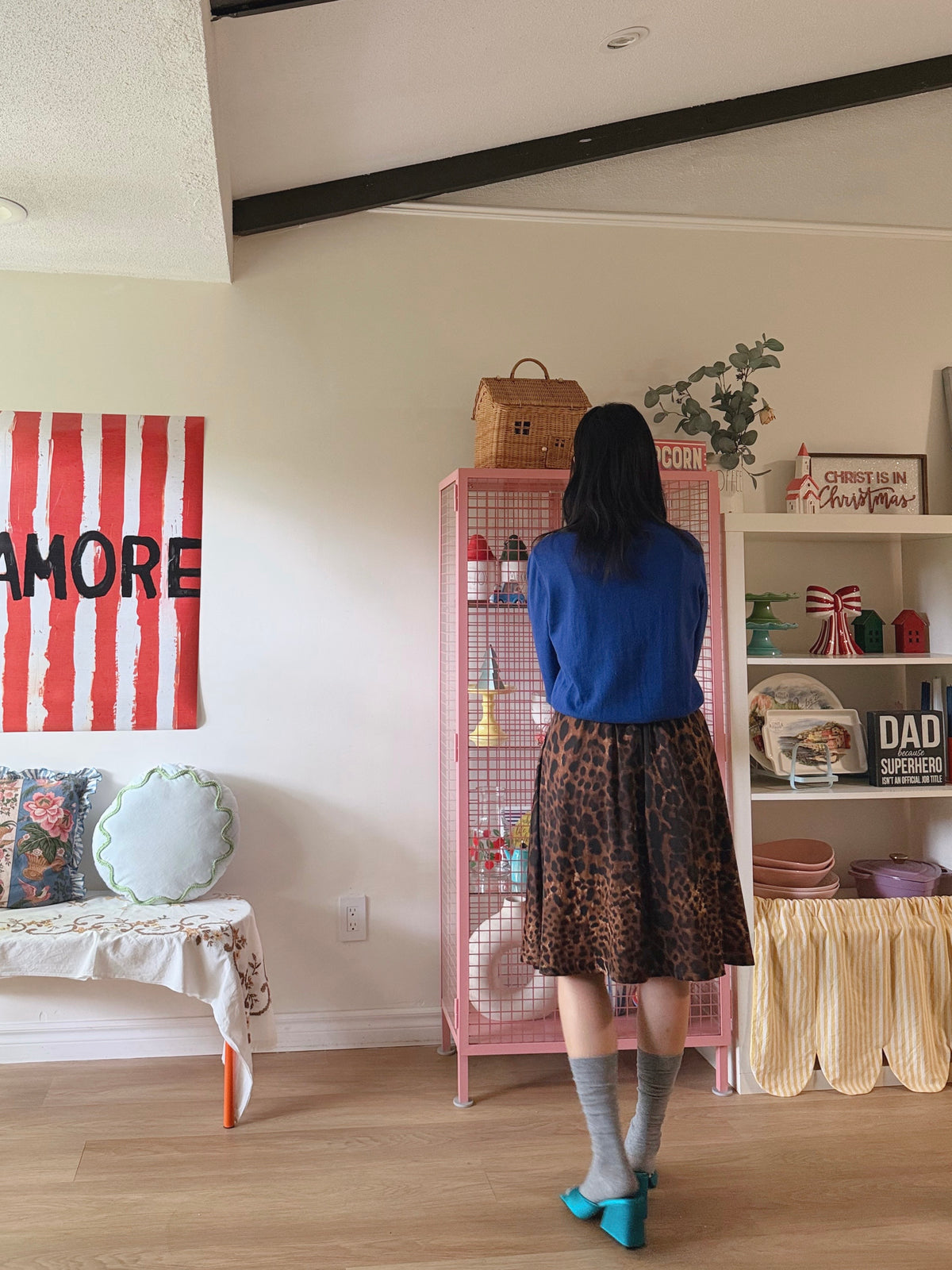 LEOPARD VOLUME PLEATED SKIRT