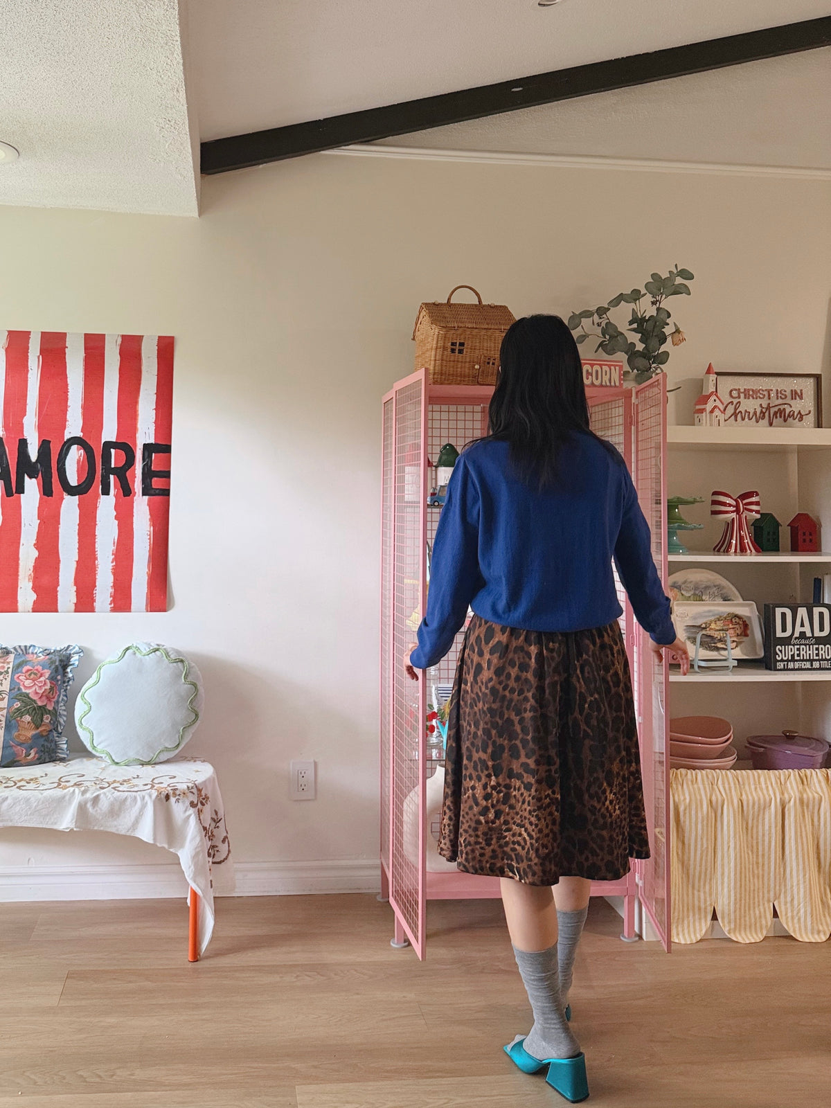 LEOPARD VOLUME PLEATED SKIRT