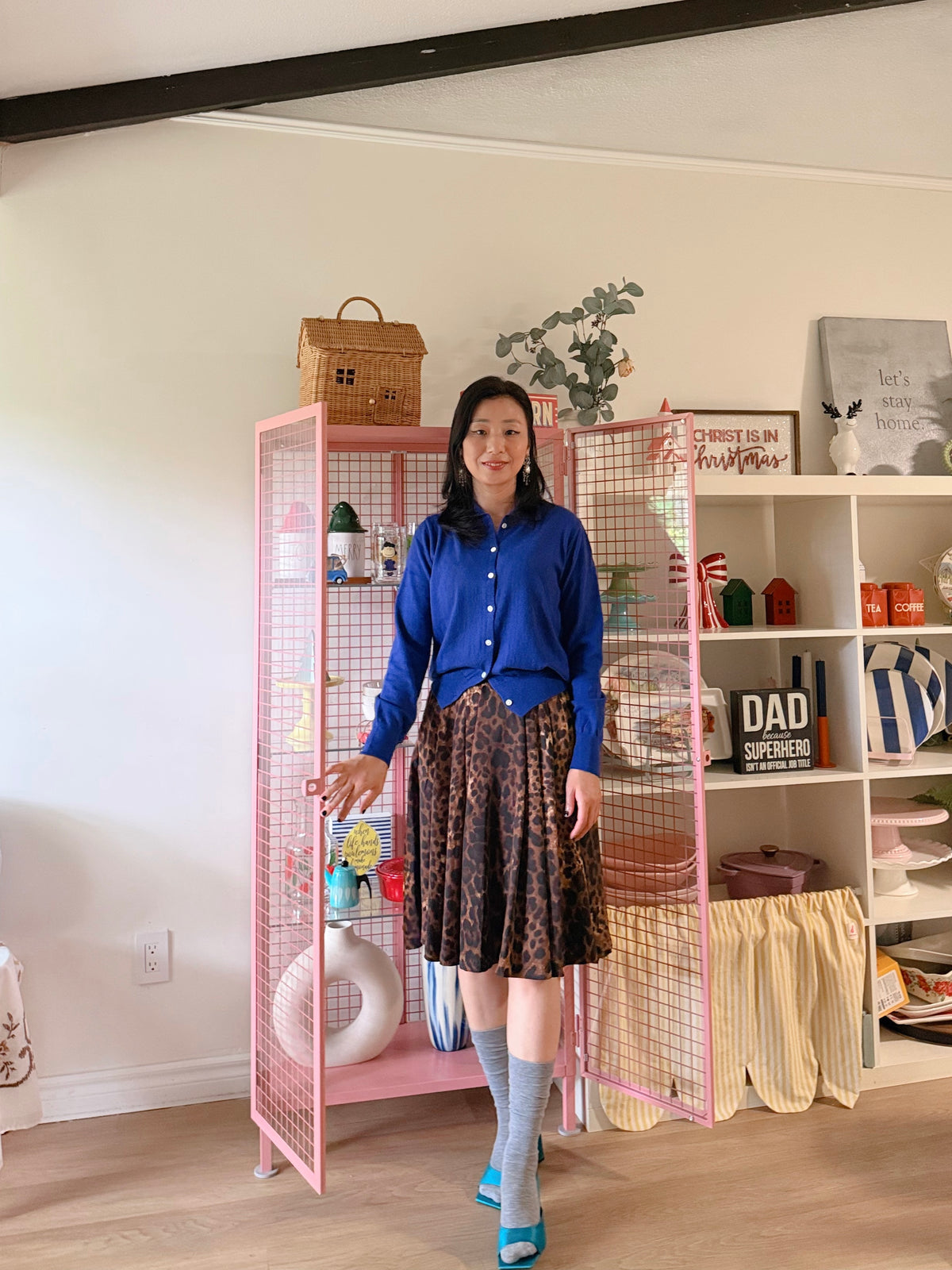 LEOPARD VOLUME PLEATED SKIRT