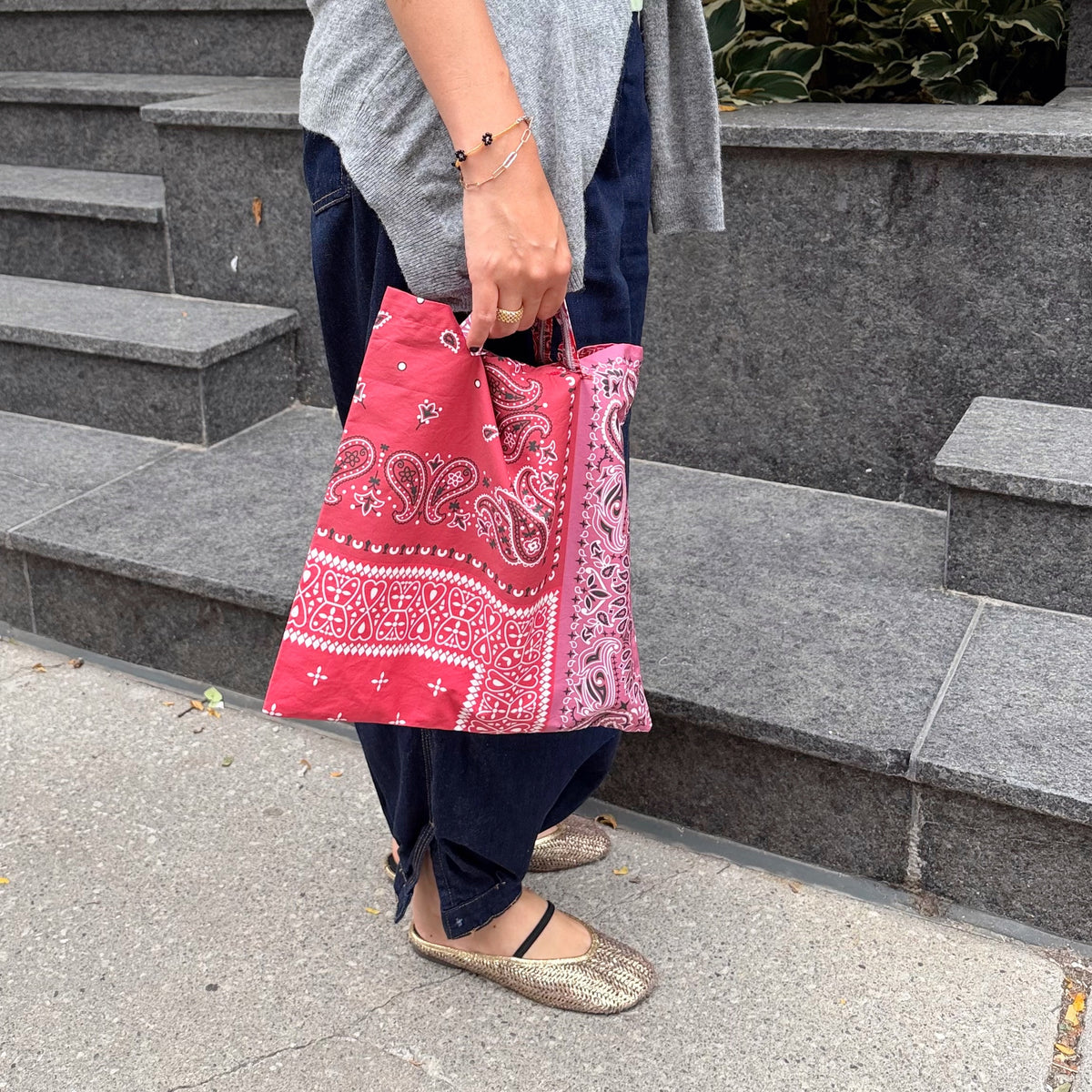 Vintage Bandana Patchwork Bag (red, purple, green)