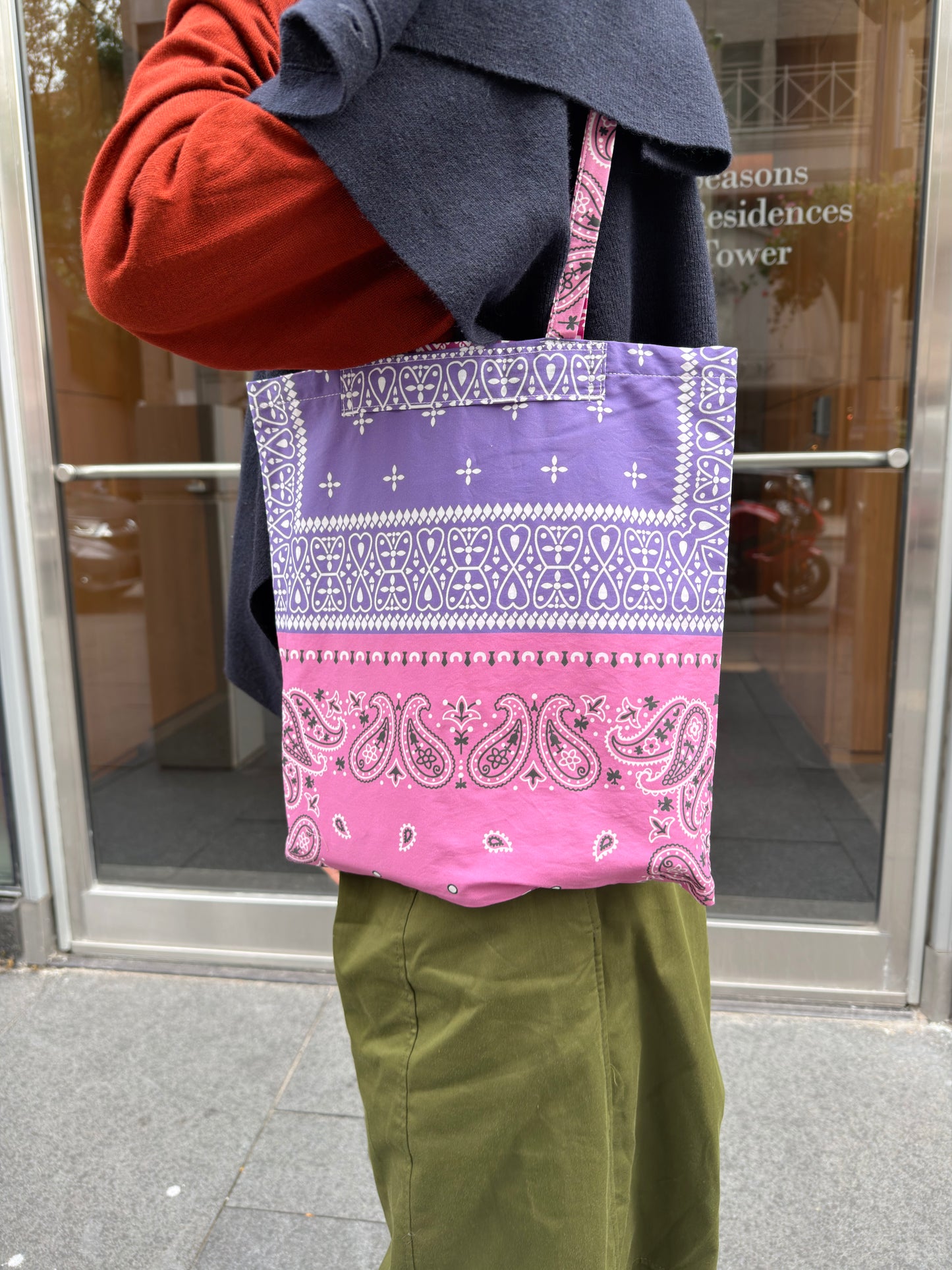 Vintage Bandana Patchwork Bag (red, purple, green)